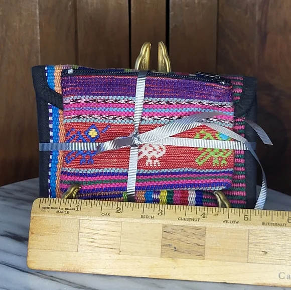 Colorful Woven Wallet And Coin Pouch - Picture 6 of 11